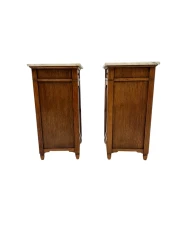 Two Arts & Crafts Art Nouveau Oak Nightstands or Bedside Tables, 1900s
